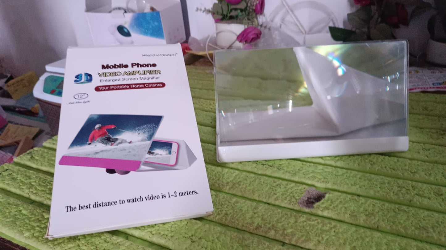 3D HD Mobile Phone Screen Magnifier Amplifier (1 Pc / 12 Inch) Your Brand