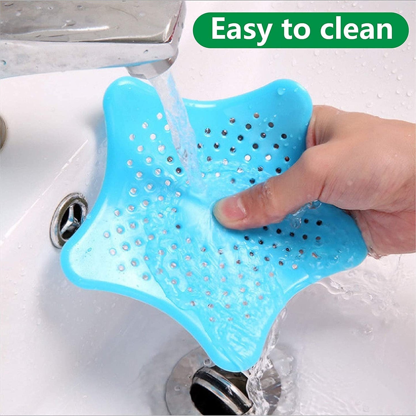 Star Shape Suction Cup Kitchen Bathroom Sink Drain Strainer Hair Stopper Filter, Star Shaped Sink Filter Bathroom Hair Catcher, Drain Strainers Cover Trap Basin (1 Pc) Your Brand