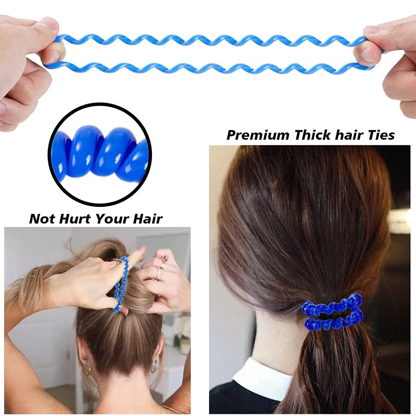 Telephone Wire Hair bands Pack of 2 Pc / Multicolour) Your Brand