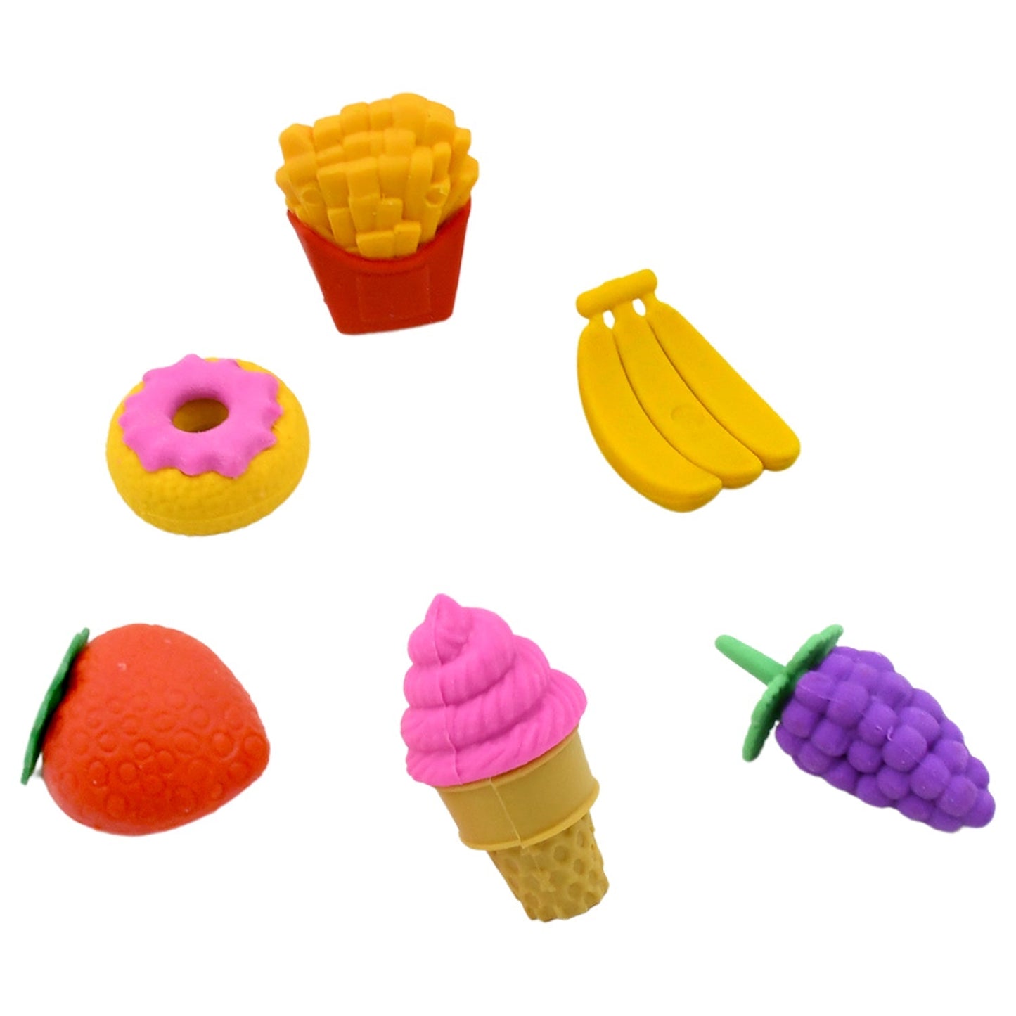 3D Food Fancy & Stylish Colorful Erasers, Mini Eraser Creative Cute Novelty Eraser for Children Different Designs Eraser Set for Return Gift, Birthday Party, School Prize (1 Set / Mix Design & Color) Your Brand