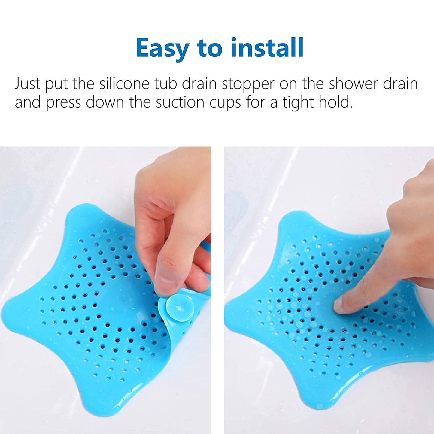 Star Shape Suction Cup Kitchen Bathroom Sink Drain Strainer Hair Stopper Filter, Star Shaped Sink Filter Bathroom Hair Catcher, Drain Strainers Cover Trap Basin (1 Pc) Your Brand