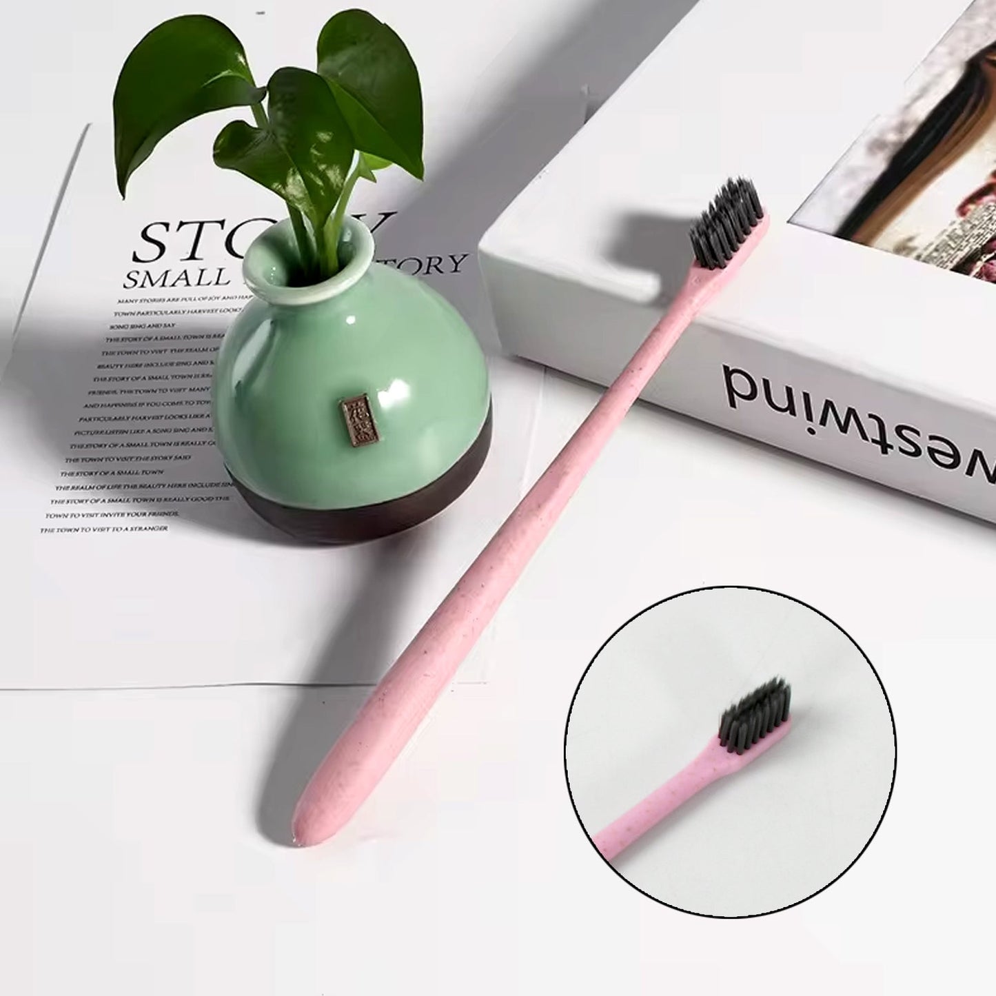 Soft Toothbrush With Toothbrush Cover Cleaner Scraper for Men and Women, Kids, Adults Plastic Toothbrush Cover / Case / Holder (1 Pc / Mix Color) Your Brand