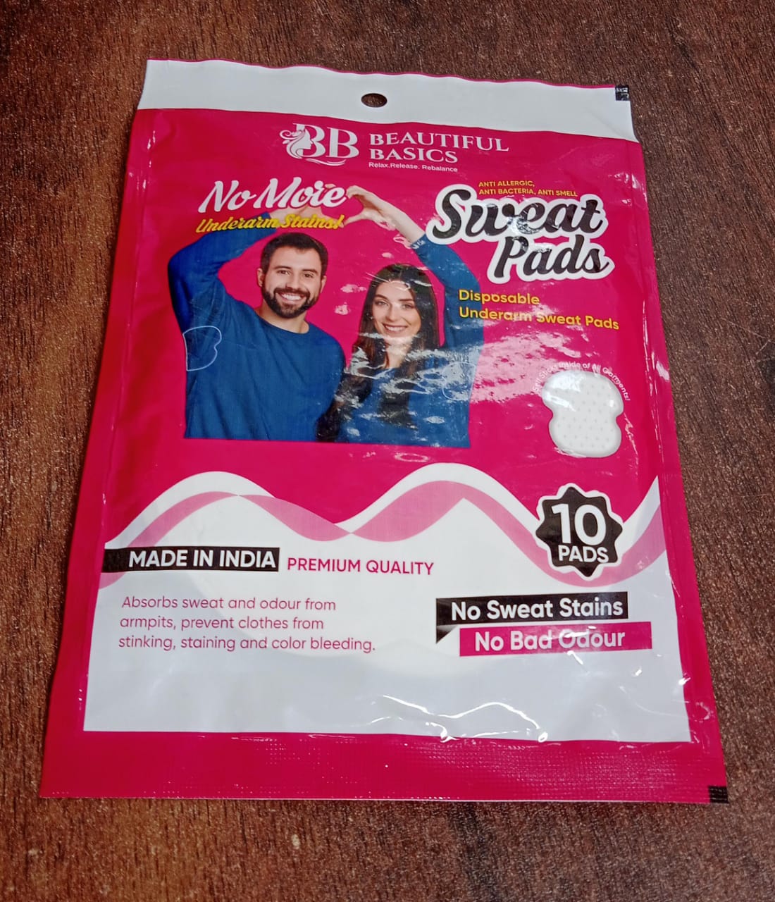 Underarms Sweat Pads Disposable Highly Absorbent Pads Cotton Anti-Allergic Anti Bacteria Anti Smell Underarm Perspiration Pad For Men And Women (Pack of 10) Your Brand