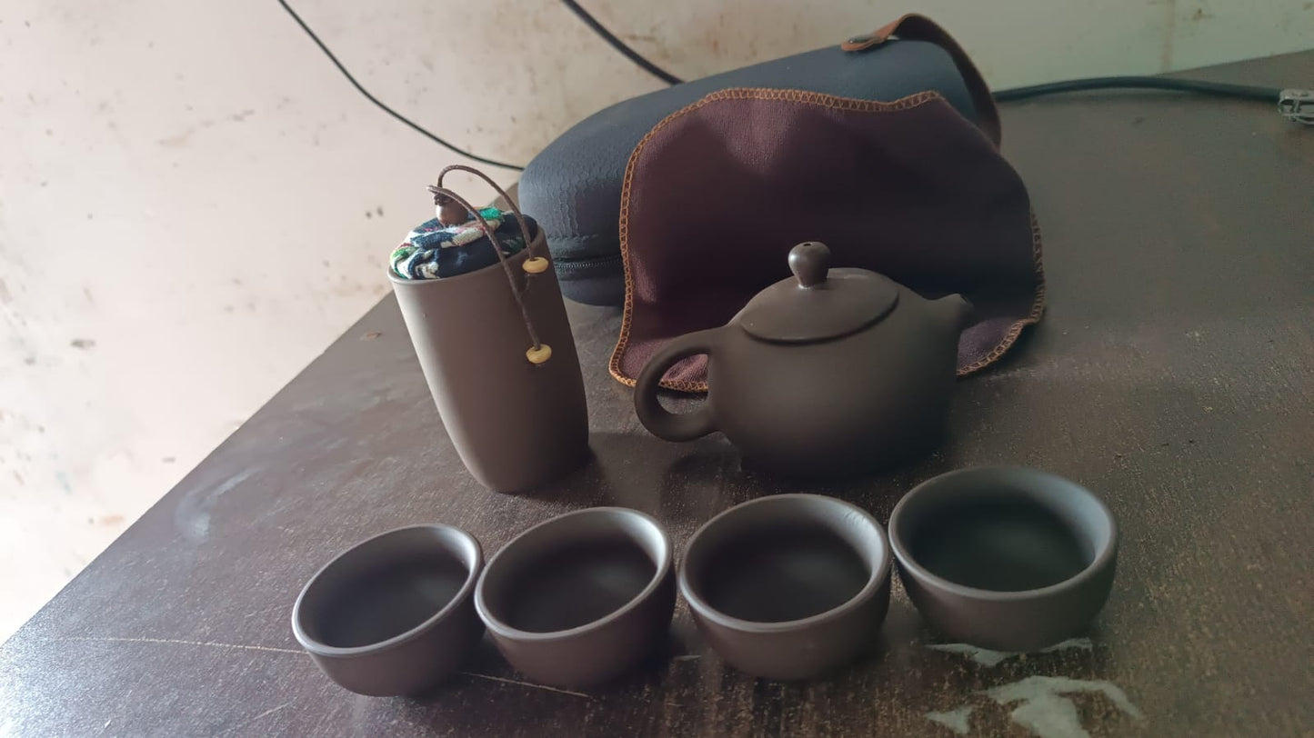 Portable Kung Fu Tea set with a portable travel bag (set of 6pcs) Your Brand