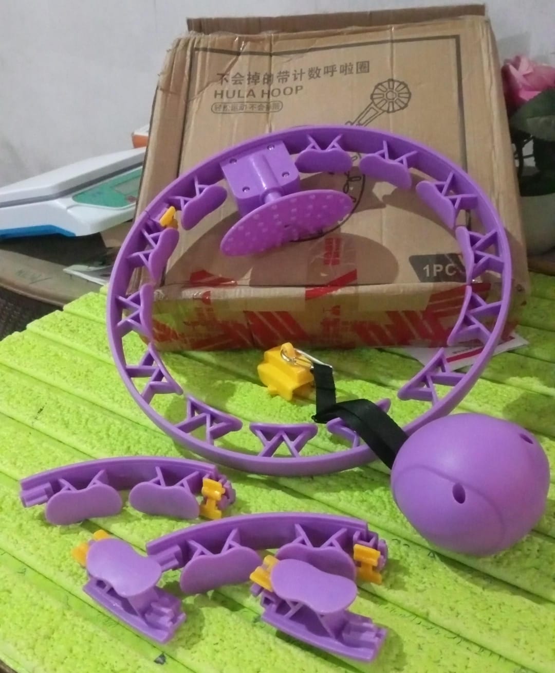 Smart Fitness Hula Hoops with Ball and Intelligent Counter (1 Pc / With Brown Box) Your Brand