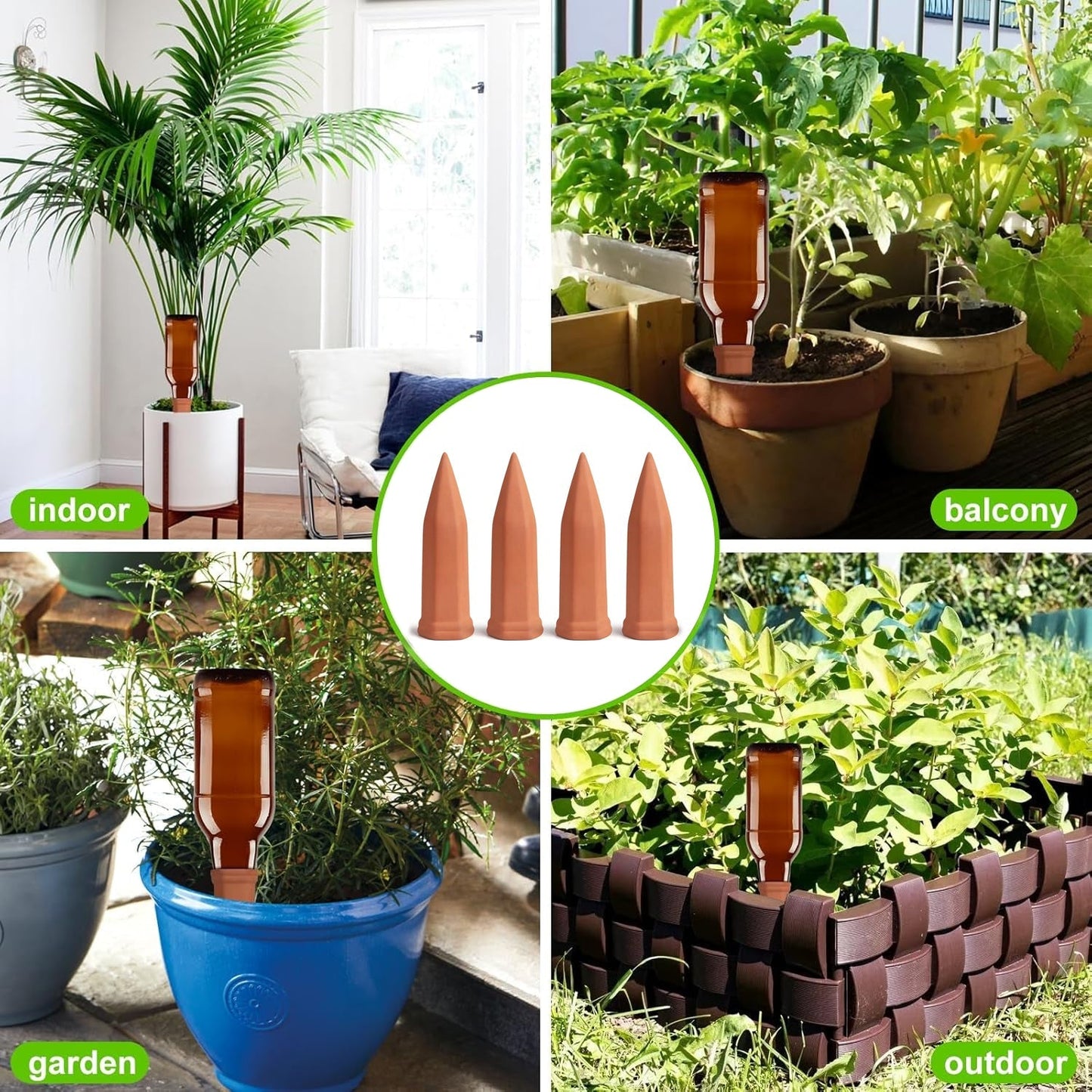 Self Plant Watering Spikes (4 Pcs Set) Your Brand
