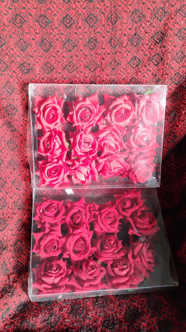 Flower Rose Hair Pin / Clip Velvet Flower Design (12 pcs Set) Your Brand