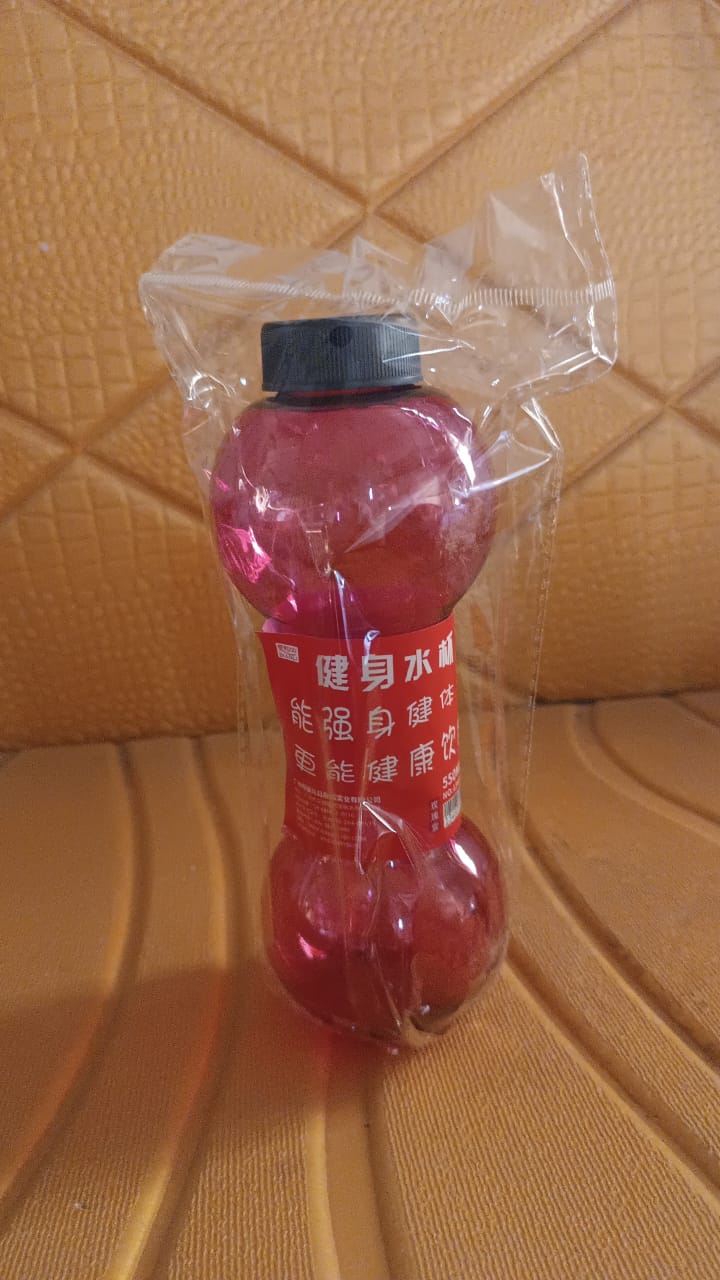Unbreakable Plastic dumbbell Shape Water Bottle (550 ml / 1 Pc)