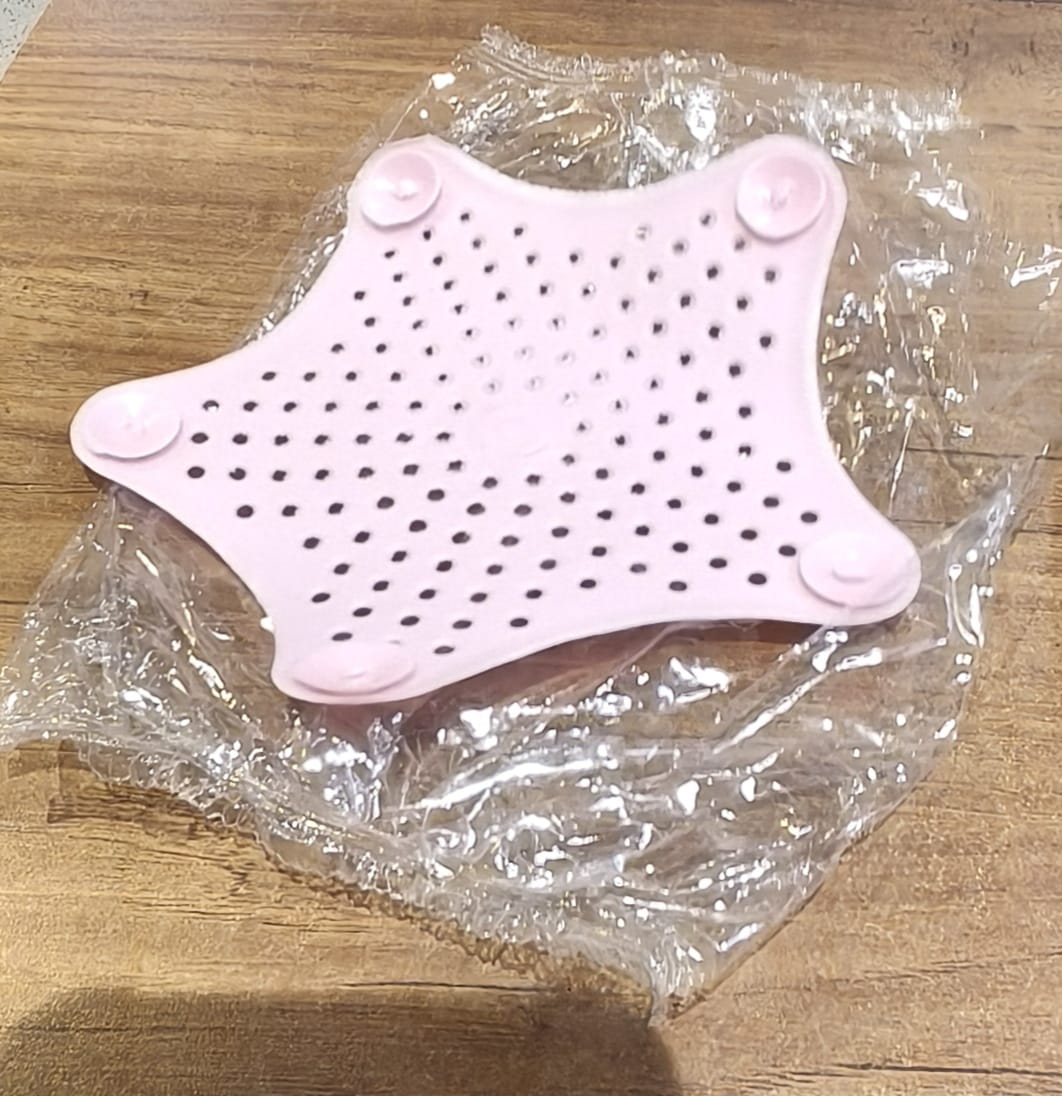 Baby Pink Silicone Star Shaped Sink Filter Bathroom Hair Catcher Drain Strainers