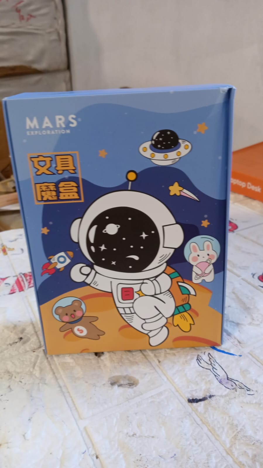 Cartoon Stationery Box Cartoon Design School Box Book , diary , Pen , Eraser, Sharpner , Sticker & Pen Refill Student Gift School box (1 box) Your Brand