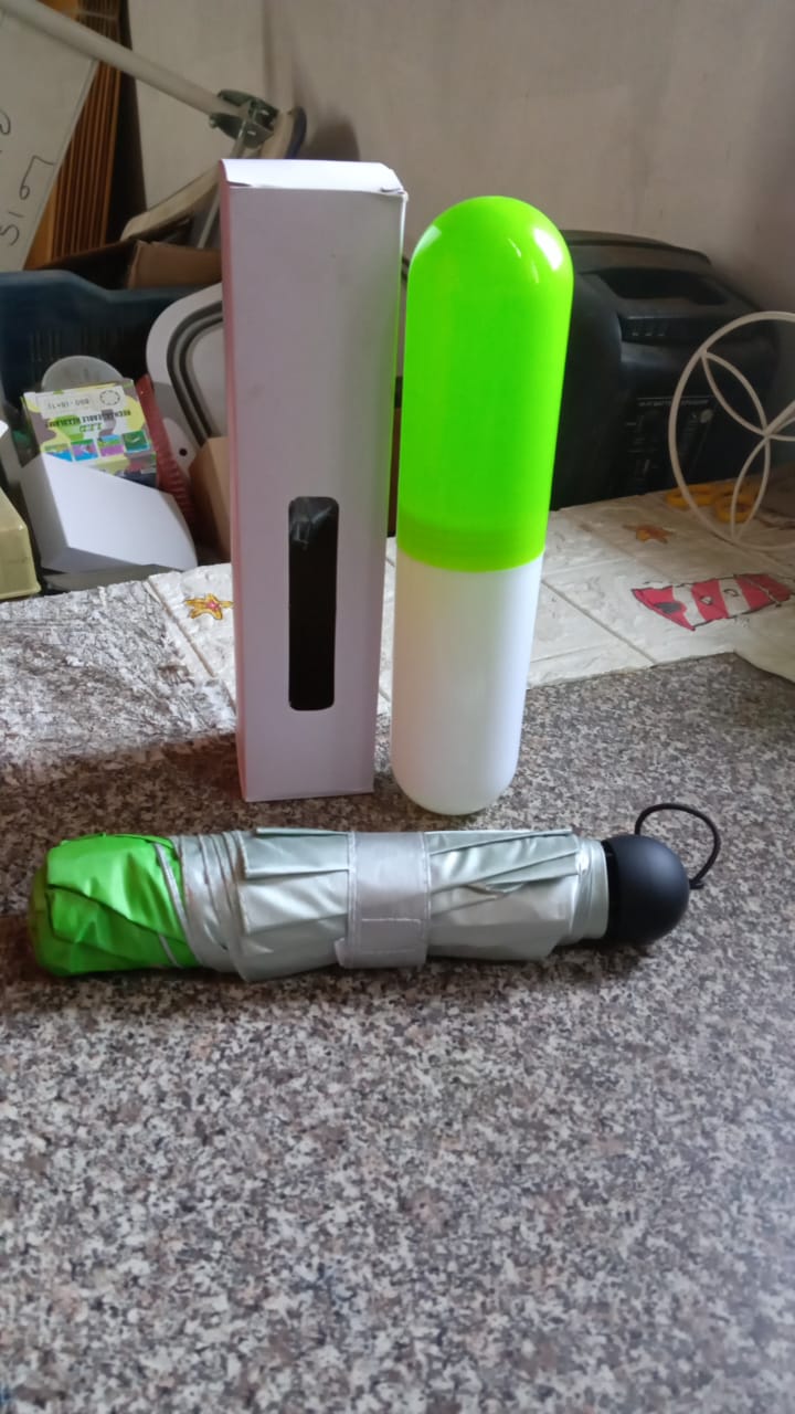 3 Fold Sun Protective Solid Foldable Outdoor Umbrella, Portable Sun, UV Protection Lightweight Rain Umbrella With Umbrella Case For Girls, Women, Men, Boys Your Brand