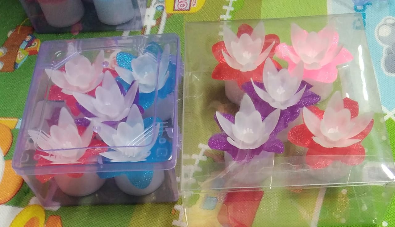 Decoration Candles/Led Diwali Decor Lotus Flower Candle (5 Pc) Your Brand