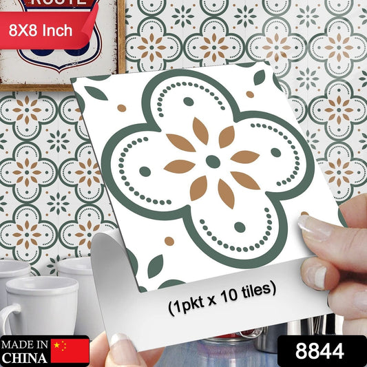 Peel & Stick 8×8 Inch Floor Tiles for Kitchen & Bathroom (10 Pc Set)