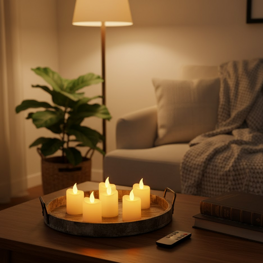 Premium 6 Piece LED Flameless Candle Light Set with Remote Control