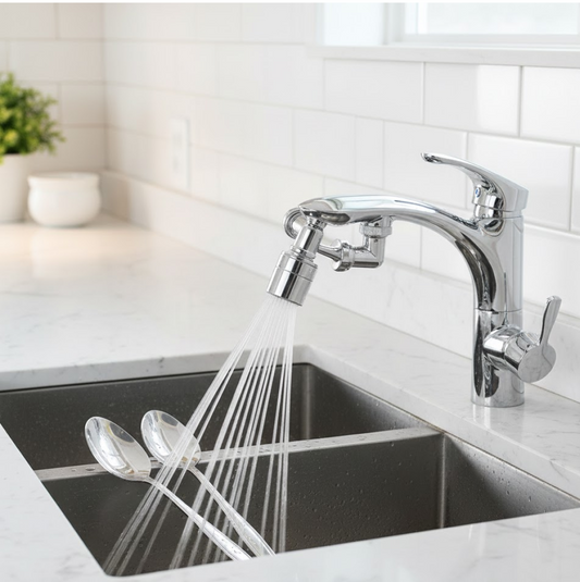 Rotating Splash Filter Faucet Sprayer Head Double O-ring Design For Bathroom Kitchen