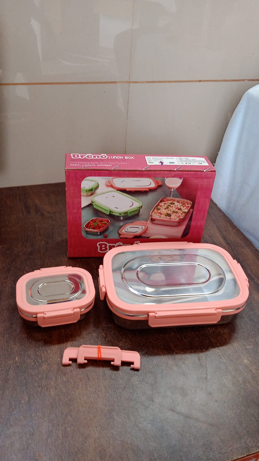 Premium Stainless Steel Leak Proof Air Tight Lunch Boxes (900ML+200ML Approx / 2 Pc Set) Your Brand