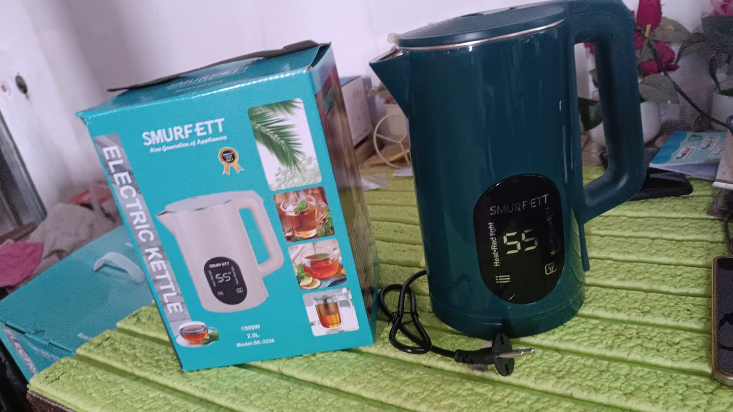 Temperature display electric kettle 55 degrees constant temperature electric kettle (1500W, 2.5 Ltr. / 1 Pc) Your Brand