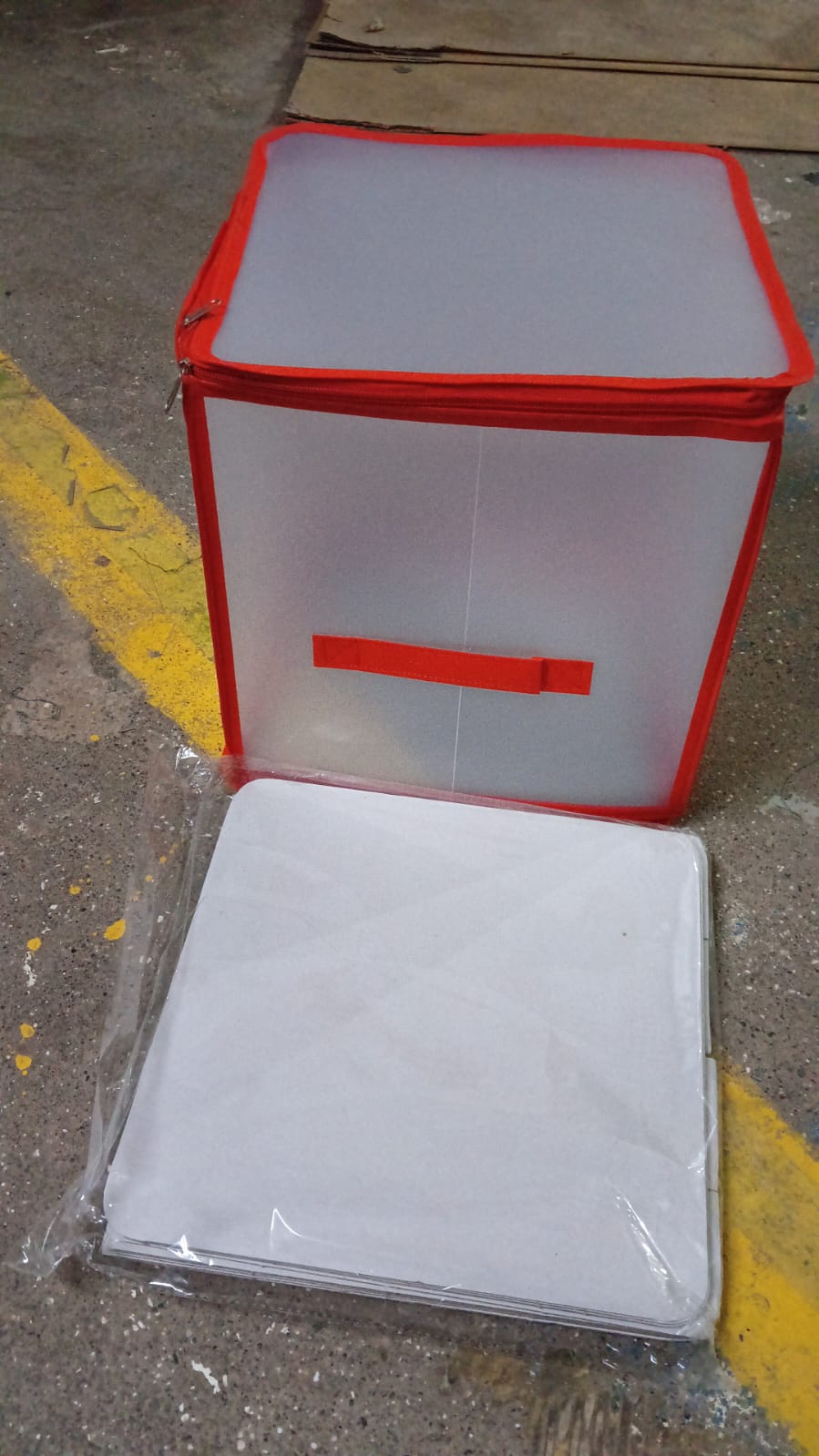 Storage Box Transparent PVC Zipper Sealed Lasting Sock Organizer with Compartment (30×30 CM / Inside Cardboard sheet) Your Brand