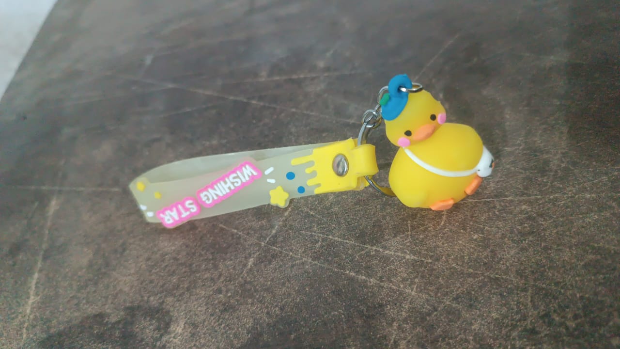 Cute Cartoon Silicone 3D Key Chain with Metal Hook & Strap (Pack of 1) Your Brand