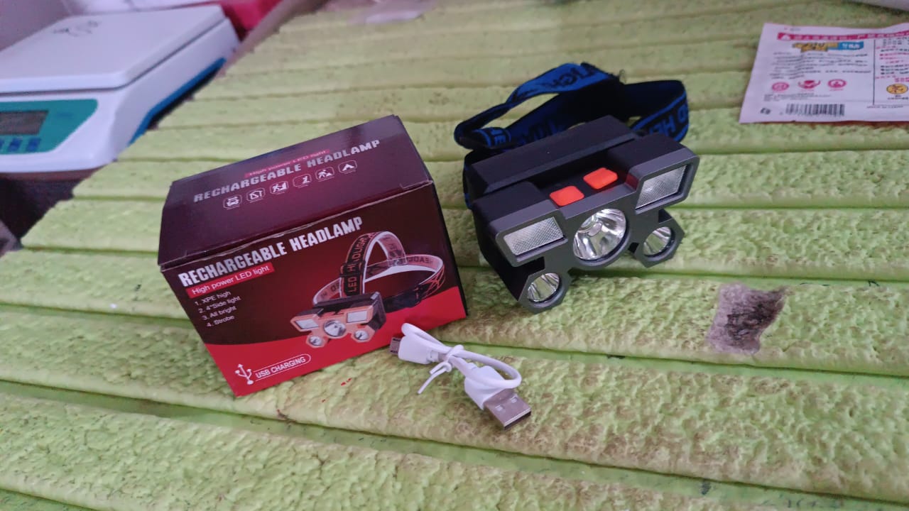 5 LED Headlamp USB Rechargeable Head Light (1 Pc) Your Brand