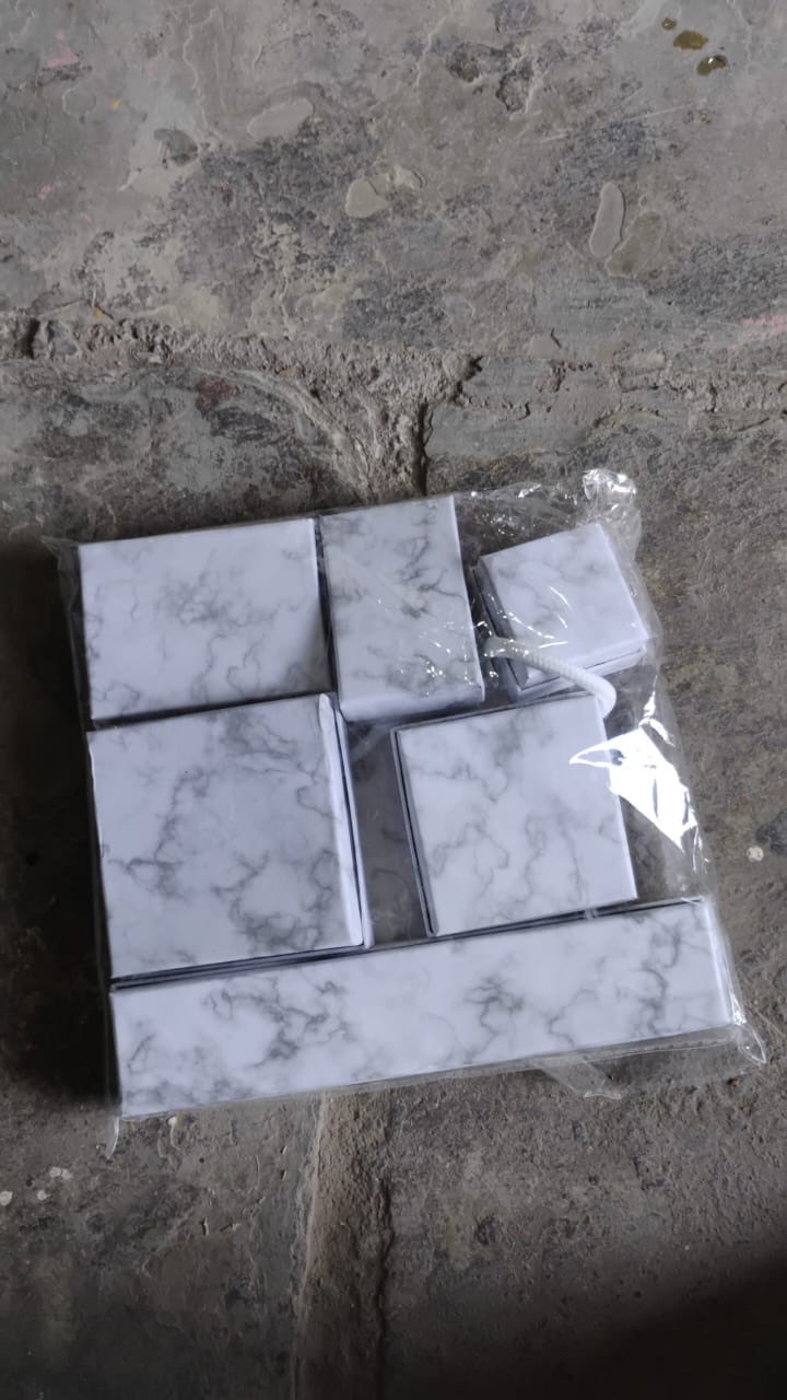 Cardboard Jewelry Boxes Gift Case Small Paper Jewelry Gift Boxes (7 Pcs Set / Mix Size) Your Brand