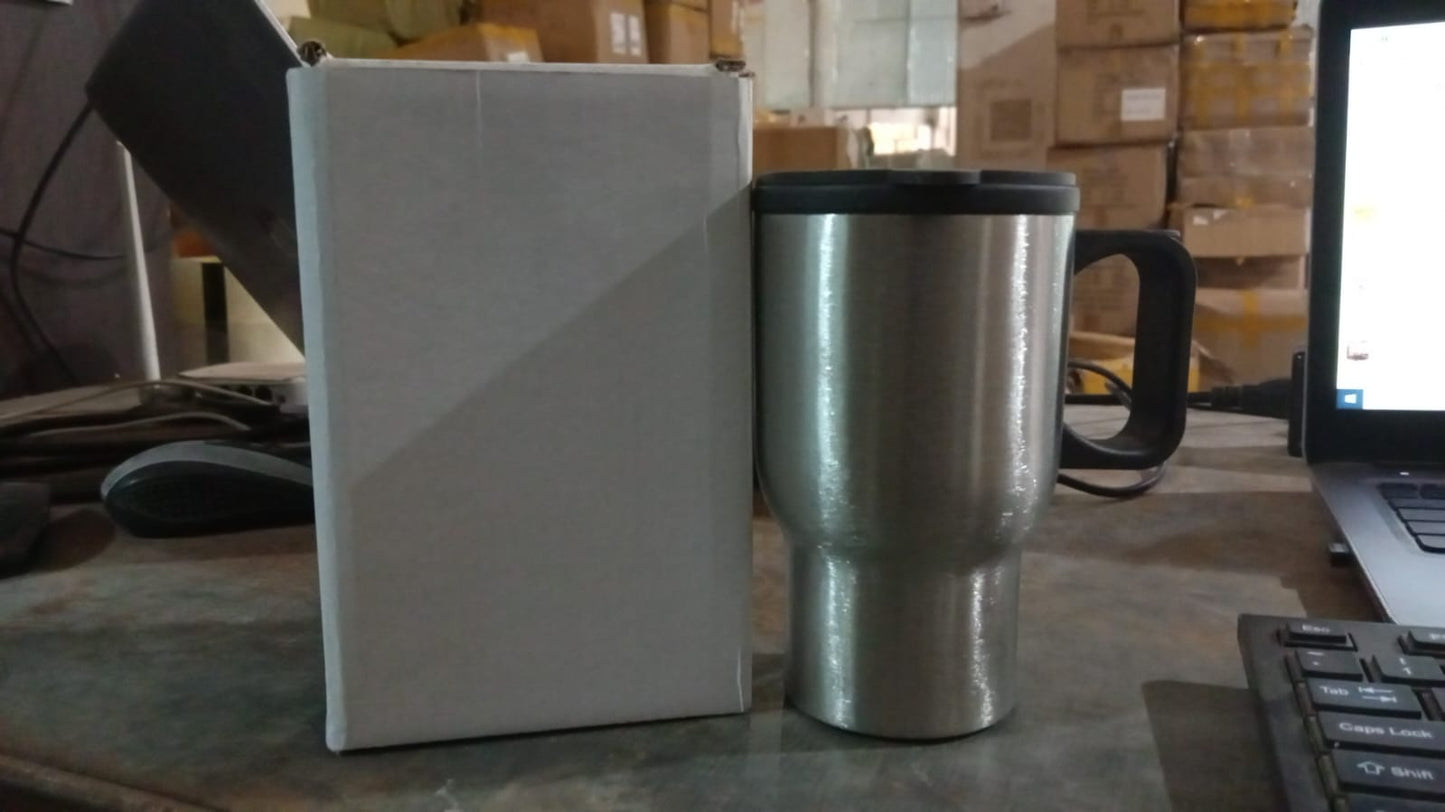 Stainless Steel Vacuum Glass Insulated Glass Coffee Cups (With Lid & Handle / 1 pc) Your Brand