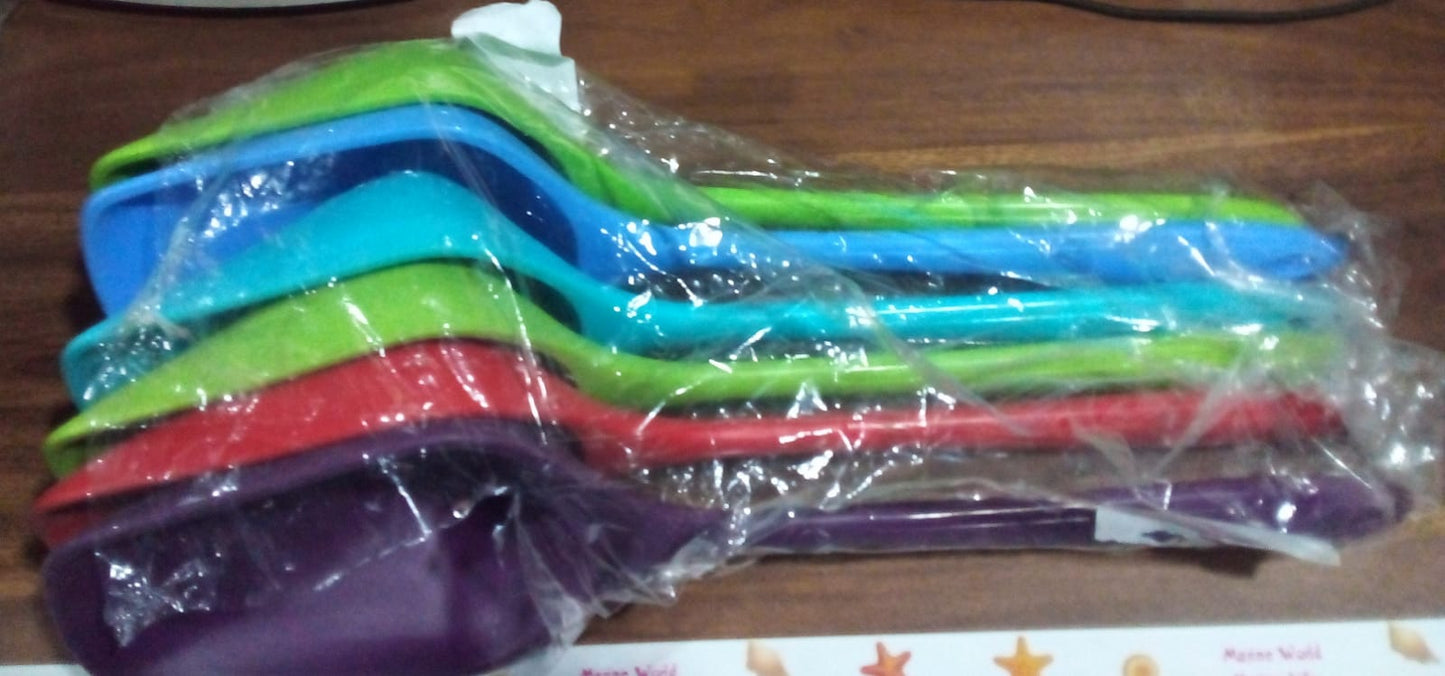 Multipurpose Silicone Spoon, Silicone Basting Spoon Non-Stick Kitchen Utensils Household Gadgets Heat-Resistant Non Stick Spoons Kitchen Cookware Items For Cooking and Baking (6 Pcs Set) Your Brand