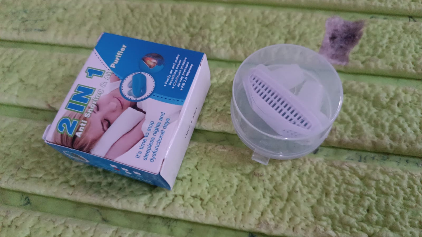 2 in 1 Anti Snoring and Air Purifier Nose Clip Anti Snoring Device (1 Pc / With Plastic Case) Your Brand