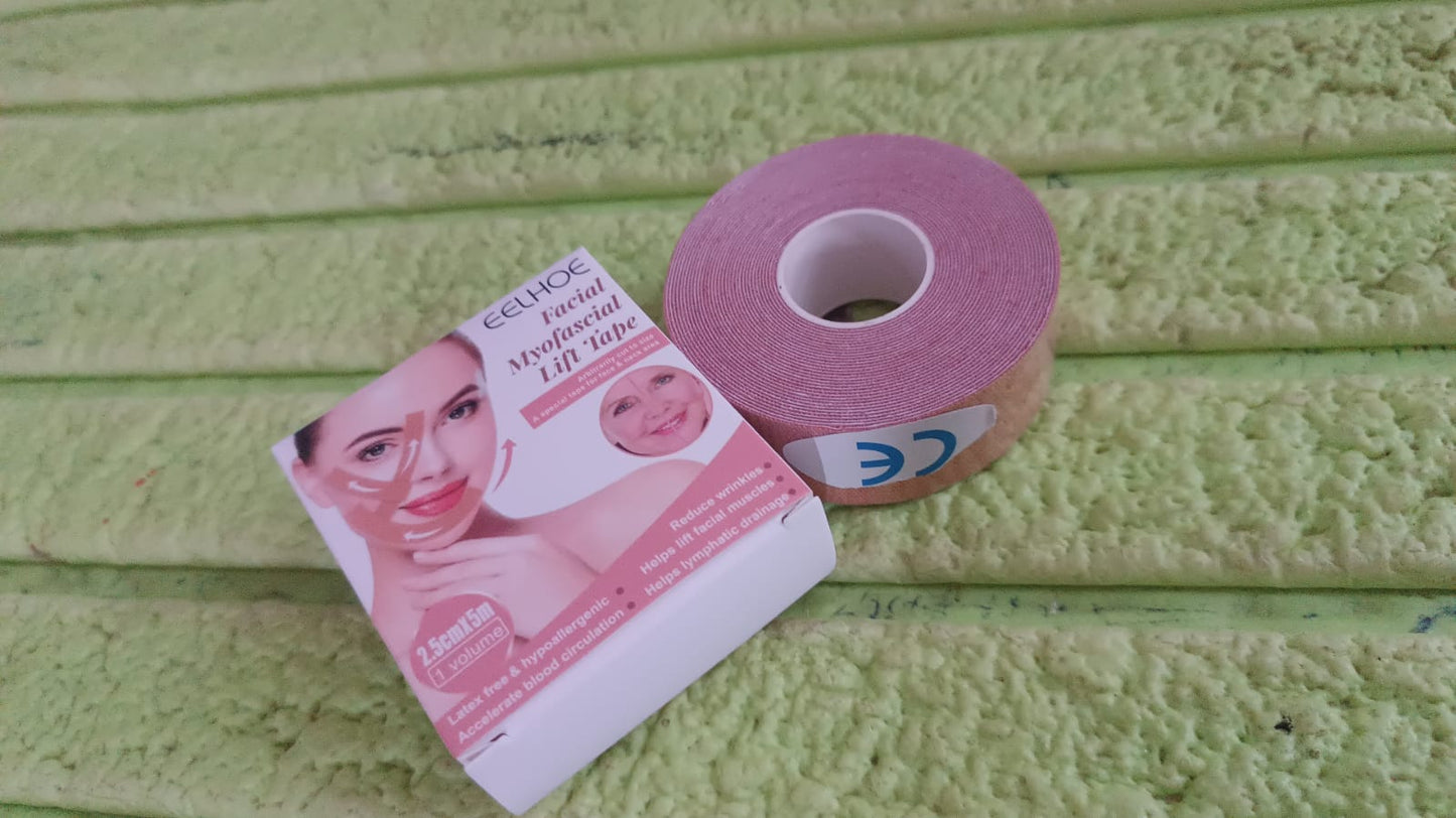 Face Lifting Tape, Myofascial Face Tightening Tape, 2.5 cm x 5 m (1 Pc) Your Brand