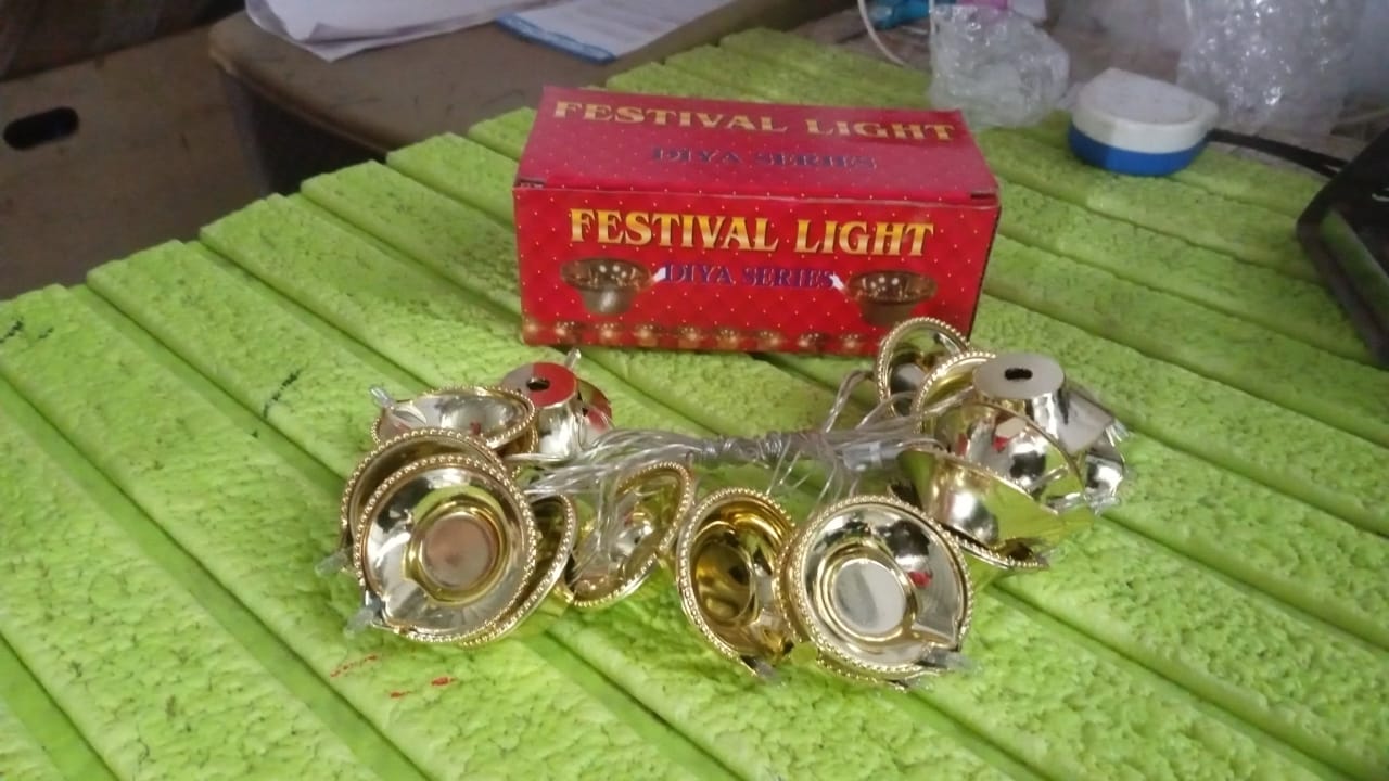 LED Diya Series Light, Fairy Lights for Diwali Decoration (16 Diya) Your Brand