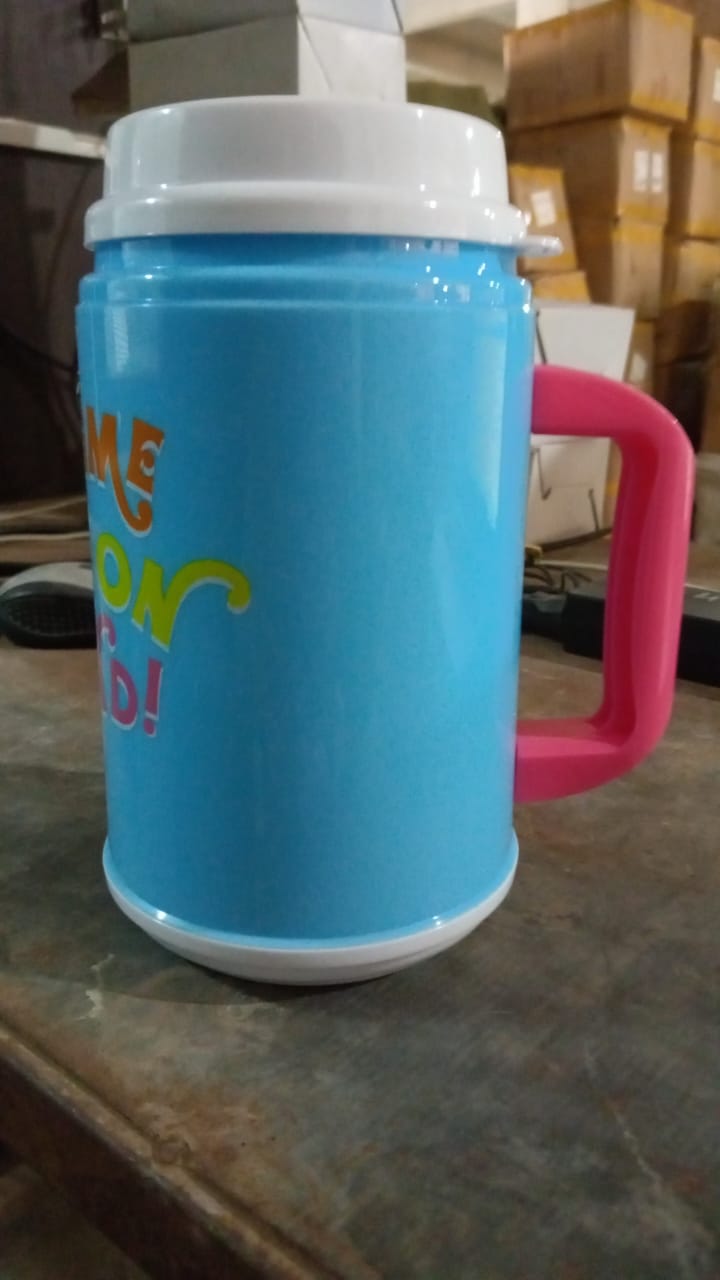 Insulated Mug with Lid Handle Flexible Straw with Cap (709 ML) Your Brand