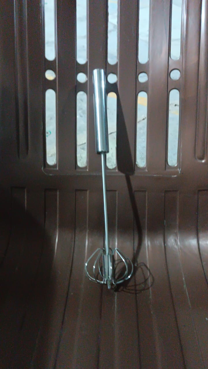 Medium Stainless Steel Egg Whisk, Hand Push Rotary Whisk Blender (1 Pc / 30 Cm) Your Brand