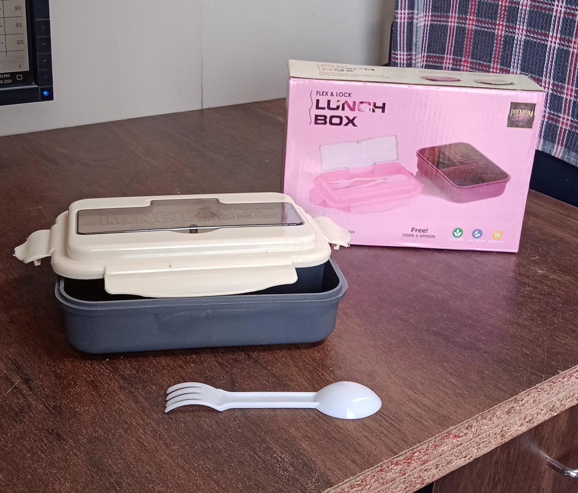 Lunch Box Flex Lock Plastic Liner Lunch Container, Portable Tableware Set for Kid Adult Student Children Keep Food Warm Your Brand