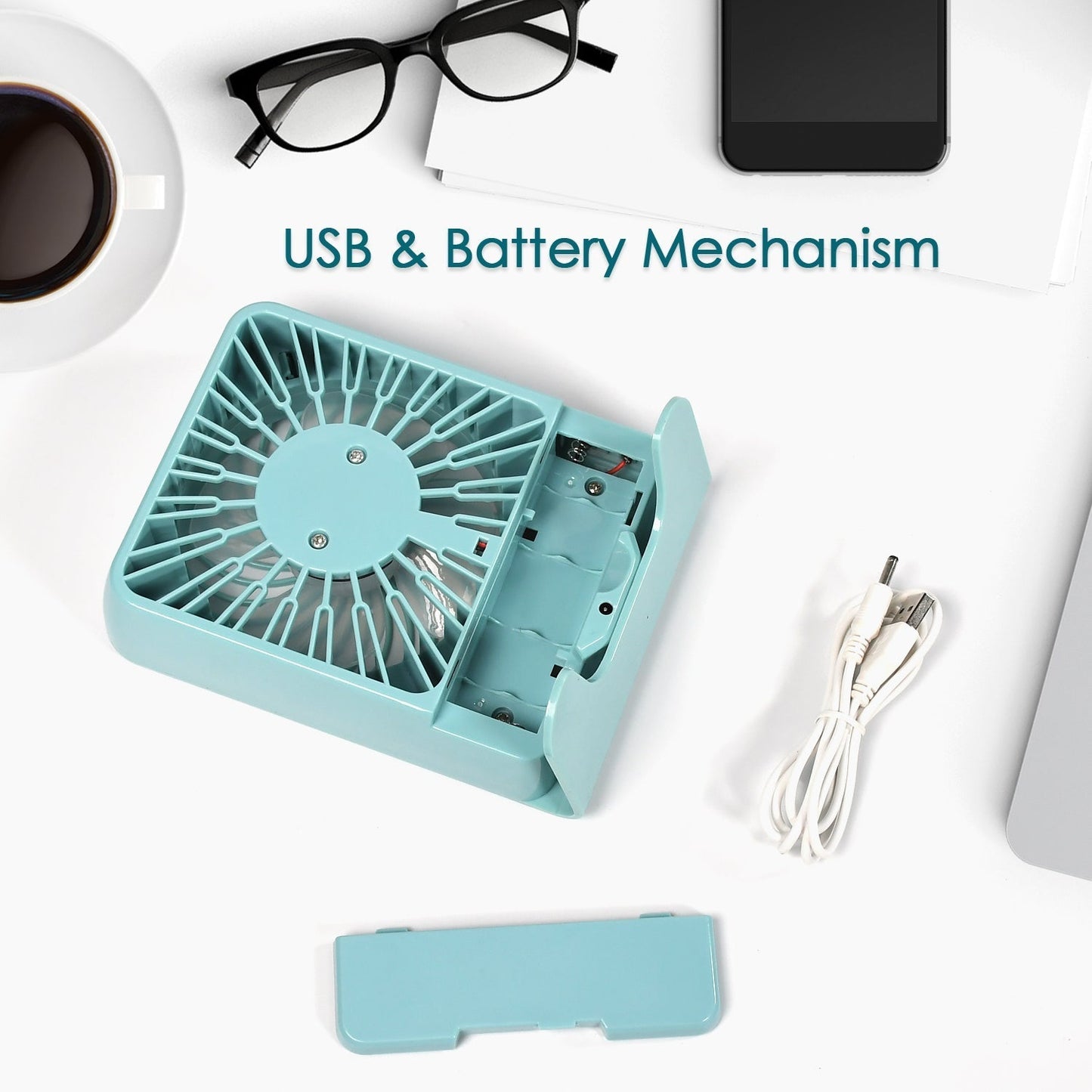 Portable Desk Fan Big Table Fan3 Step Speed Setting Fan Personal Desk Fan Suitable For Office , School & Home Use (Battery Not Include) Your Brand
