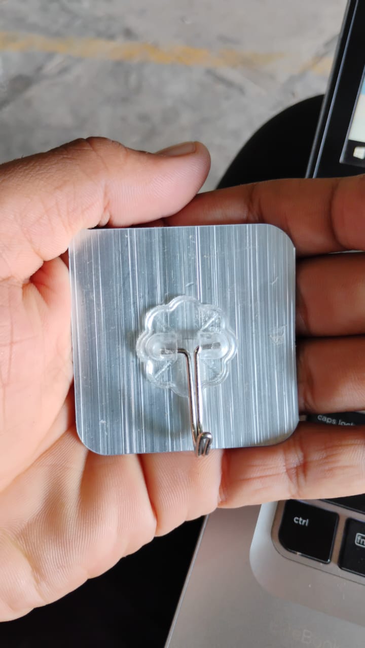 Adhesive Heavy-Duty Hooks for Kitchen and Bathroom ( 1 Pc ) Your Brand