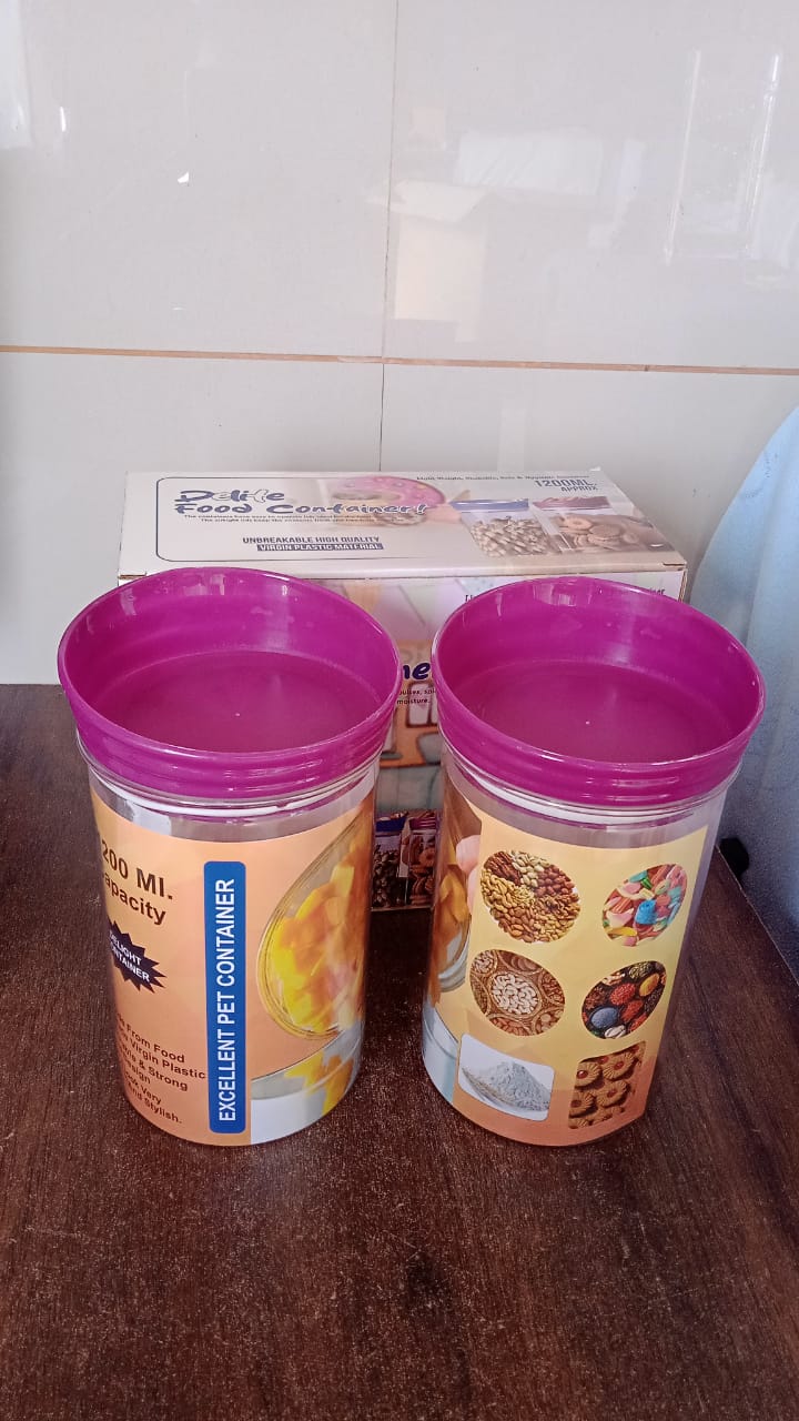 Plastic Premium Quality Kitchen Food Containers Set (1200ml Approx, Set Of 2 Pc) Your Brand