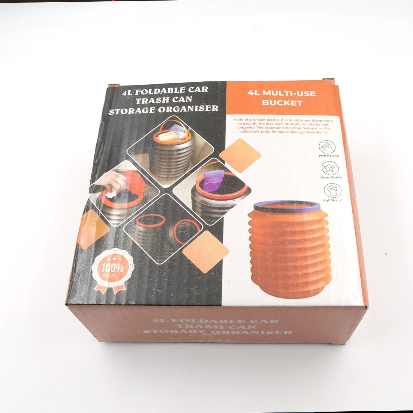 Foldable Storage Bucket , Water Container & Dustbin Multiuse Bucket For Home , Car & Kitchen Use Bucket Your Brand