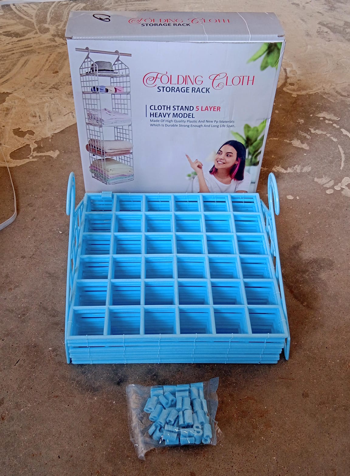 Multipurpose 5 Layer Folding Clothes Storage Racks||Closet for Students Wardrobe Shelves Socks, Scarf, t-Shirt, etc||Hanging Organizer Storage Holders & Racks Your Brand