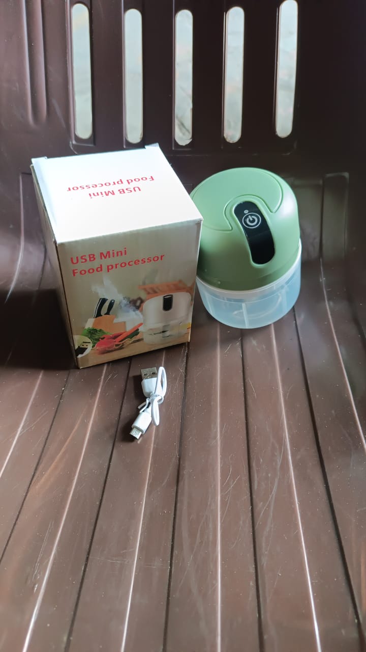 Wireless USB Rechargeable Mini Electric Garlic Machine / Chopper 3 Blades (250Ml) Your Brand