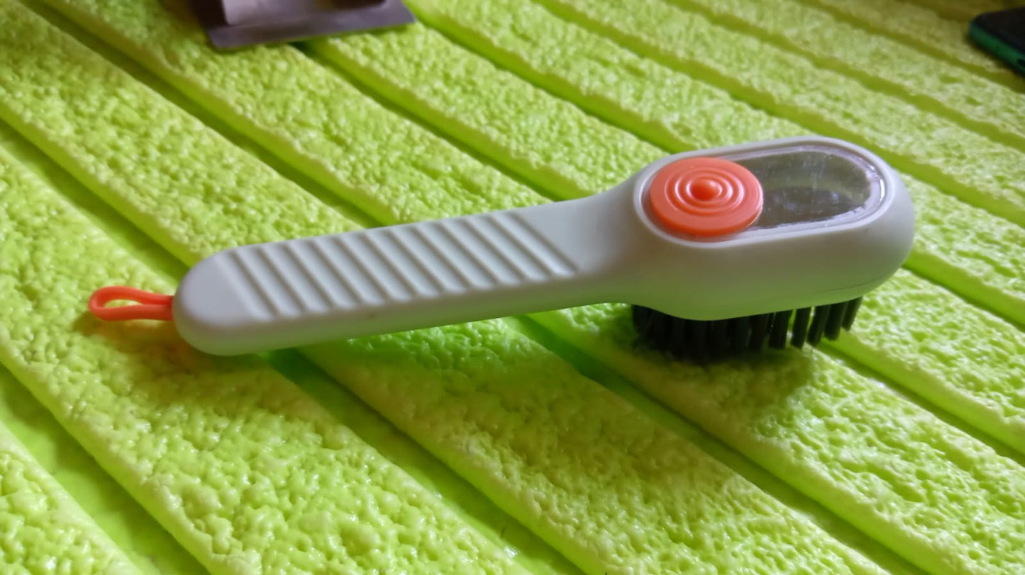 Multifunctional Scrubbing Brush with Liquid / Soap Dispenser, Cleaning Brush with Liquid / Soap Dispenser, Shoe Brush for Cleaning, Cloth Cleaning Brush with Handle Liquid Shoe Brush For Shoe Clothes (1 Pc) Your Brand