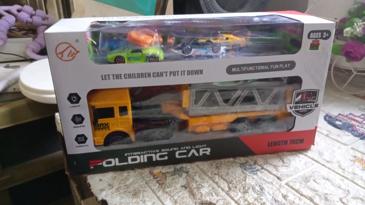 Realistic Long-Haul Toy Vehicle Transport Playset with Lights and Sound Your Brand