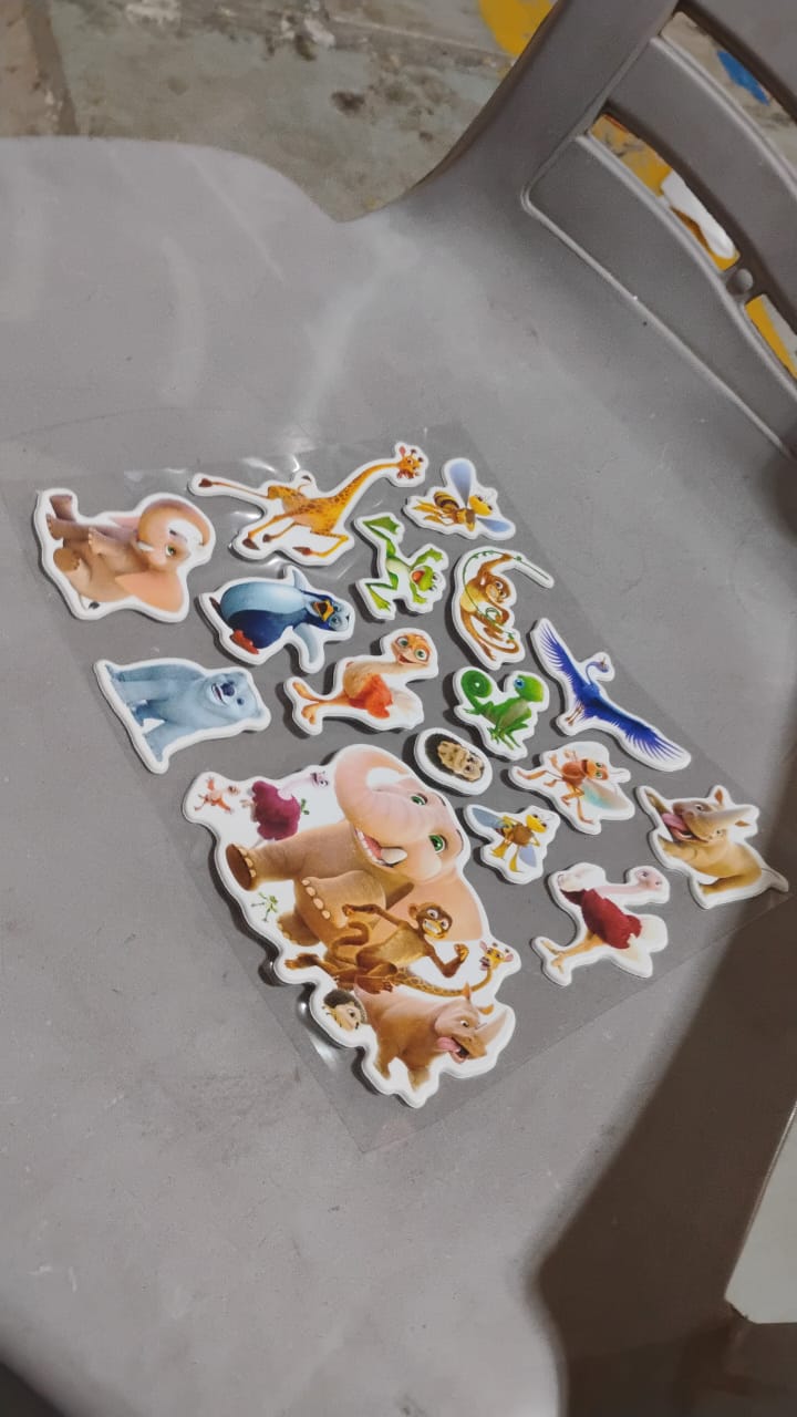 Animals Design Adhesive 3D Stickers (1 Sheet / 22×19 Cm) Your Brand