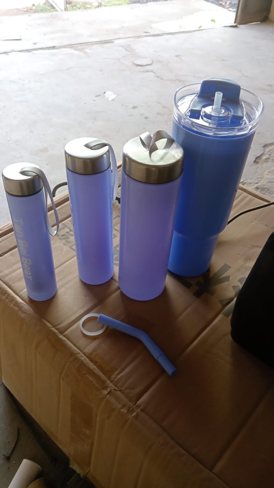 Plastic Water Bottle 3 Different Size Bottle & 1 pc Tumbler With Straw (4 Pc Set) Your Brand
