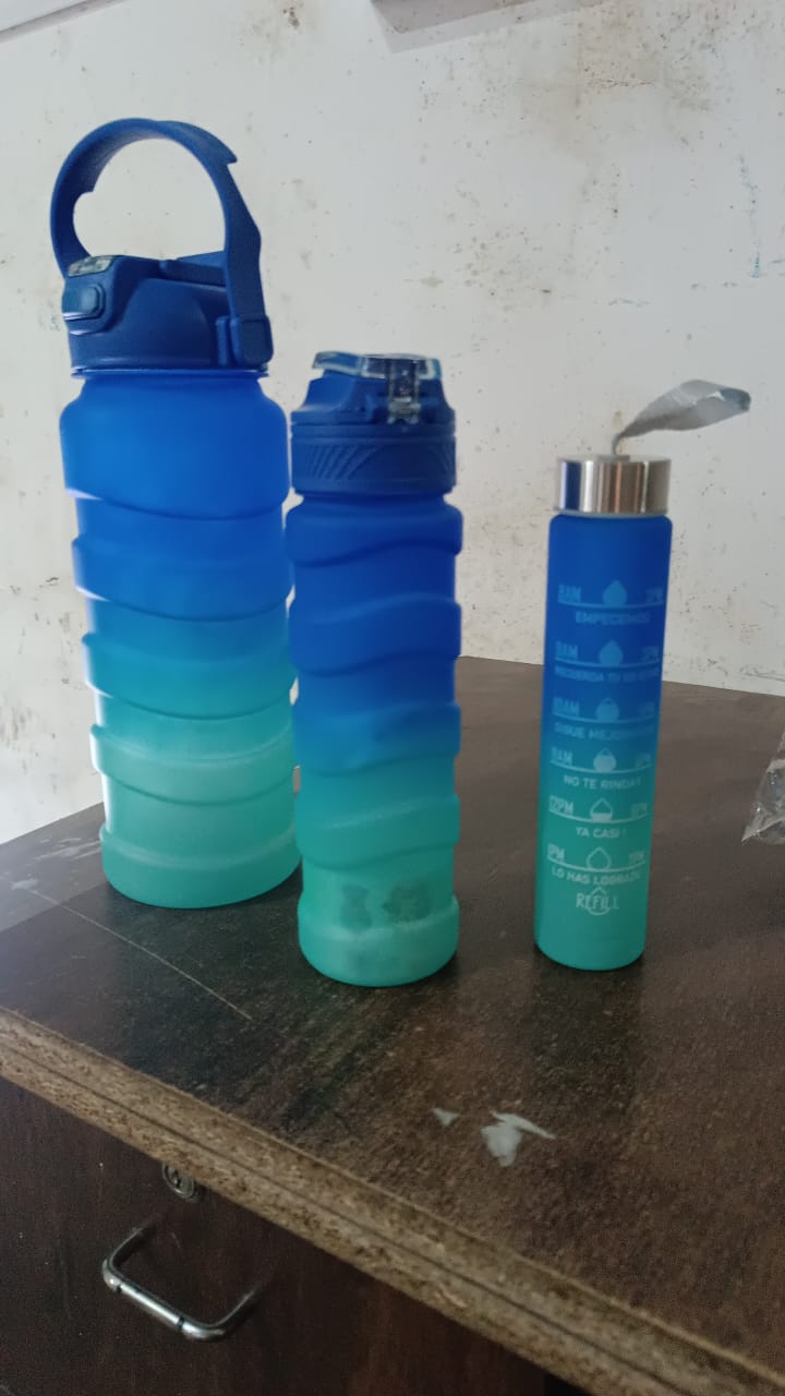 Plastic Water Bottle, 3 Different Size Bottle (3 Pc Set / With Straw & Sticker) Your Brand