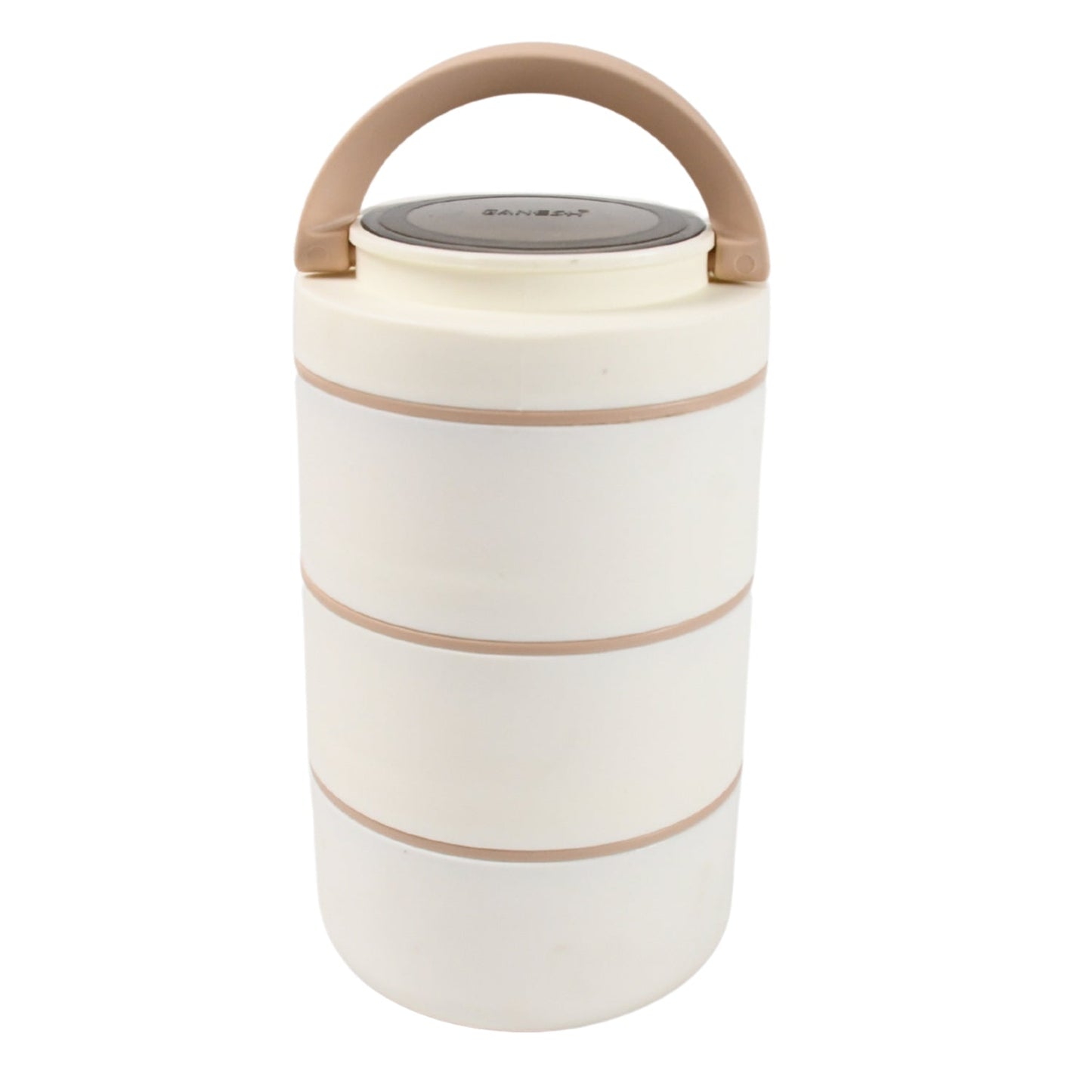 Ganesh Smart Stack 3 Layer Portable Lunch Box Stainless Steel Airtight Leak-Proof Lunch Box for Office, School, Picnic: Color May Vary (3 Layer) Your Brand