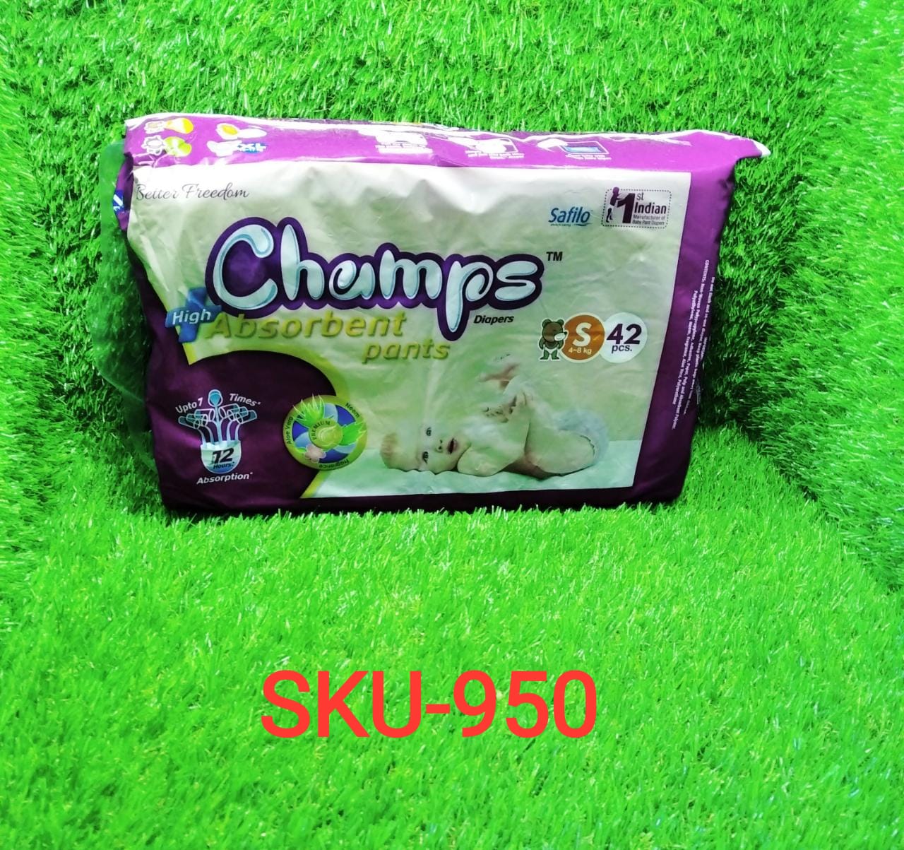 Premium Champs High Absorbent Pant Style Diaper (Small Size / 42 Pcs) Your Brand