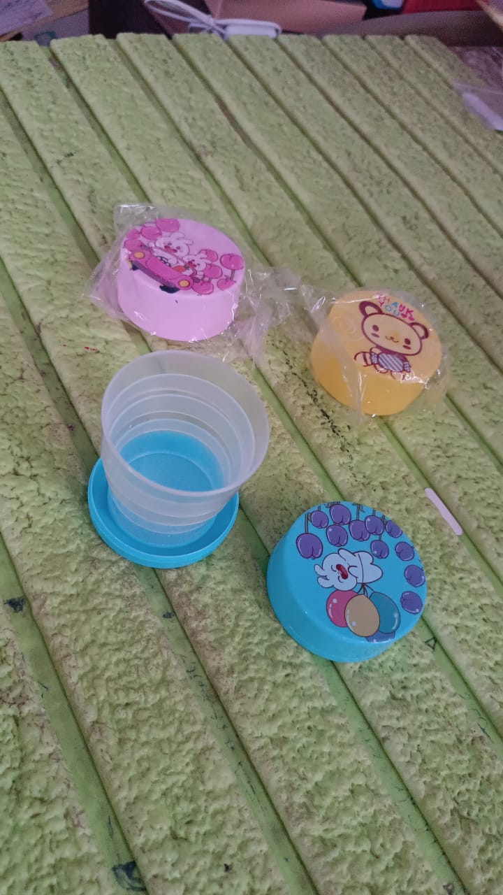 Portable Travelling Cup/Tumbler With Lid Folding / Pocket Glass for Travelling, Water Cup for Kids Walker, Folding Camping Cup with Lids Expandable Drinking Cup Folding Cup for Kids, Travel - (Pack of 1) Your Brand