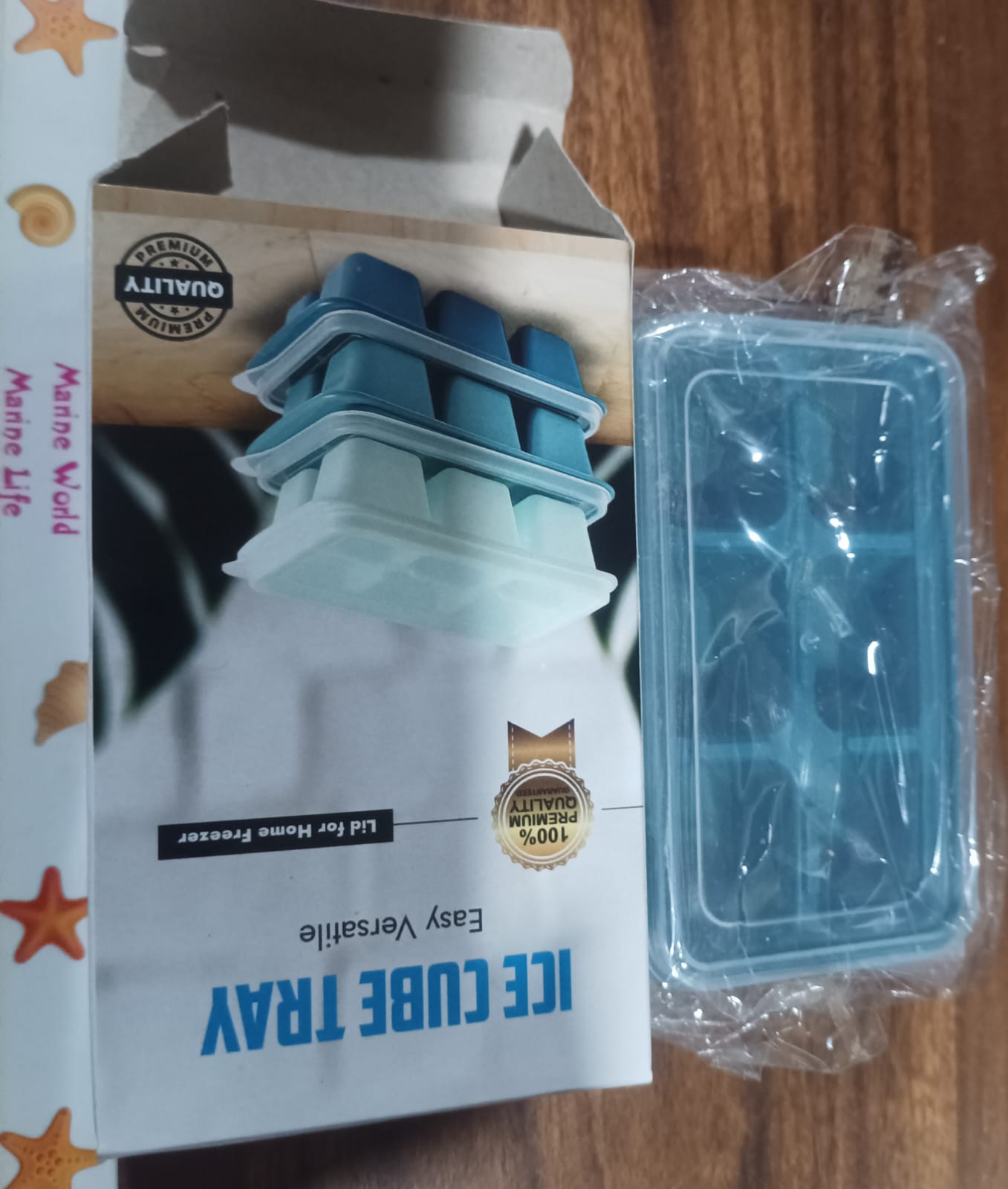 6 Grid Silicone Ice Tray Used In All Kinds Of Places Like Household Kitchens For Making Ice From Water And Various Things And All With Color Box (1 Pc) Your Brand