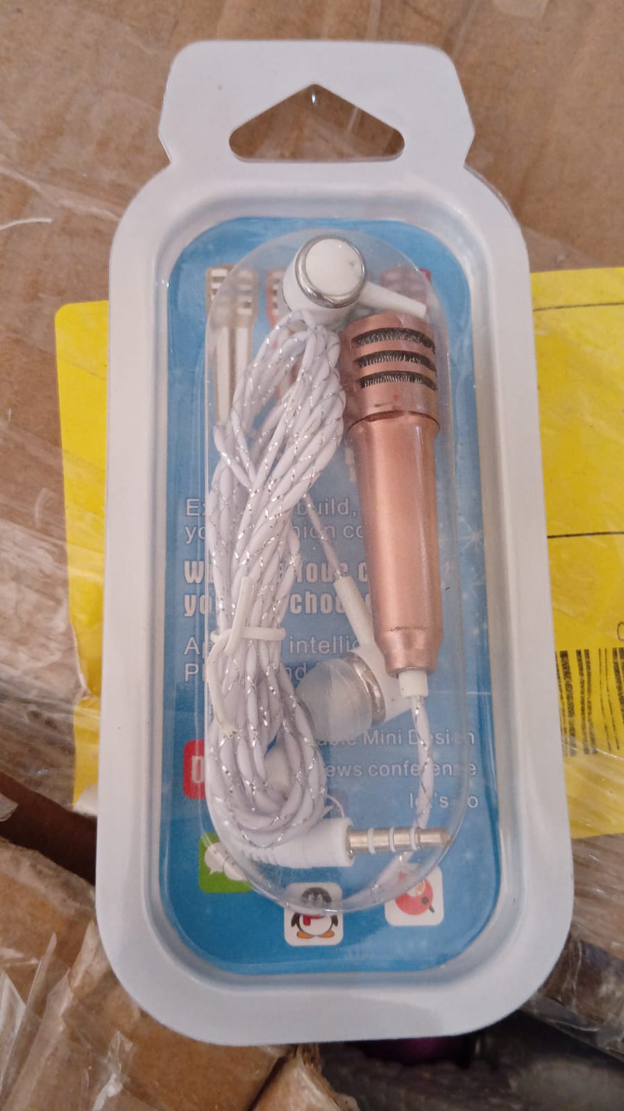 Mini Microphone Mic with Earphone for Voice Recording, Mike Mic Microphone with Handsfree for Mobile Computer, Headphone Handfree Earphone Usb Microphone Vocal Gift Miniature Children (1 Pc) Your Brand