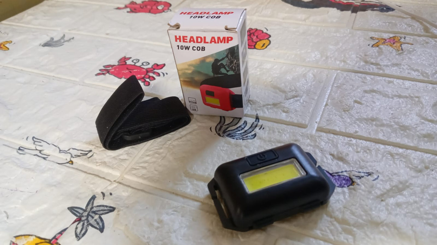 Head lamp Flashlight Waterproof Portable Lantern Headband Light Torch Lamp for Outdoor Camping Hiking Backpack Cycling, Running Hunting 10W Cob(1 Pc) Your Brand